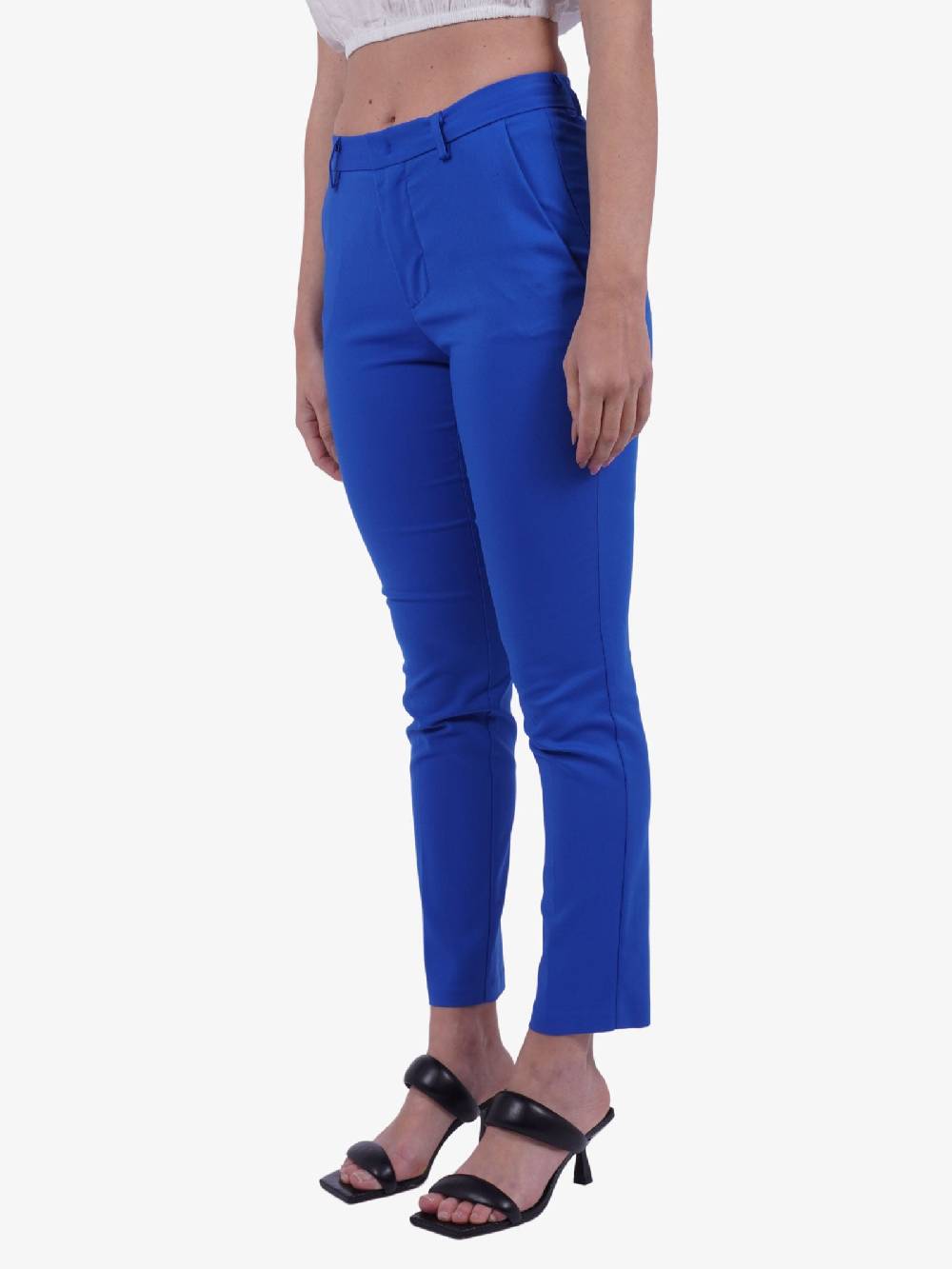 MERCI Pantalone donna a sigaretta blu oceano Latest stili