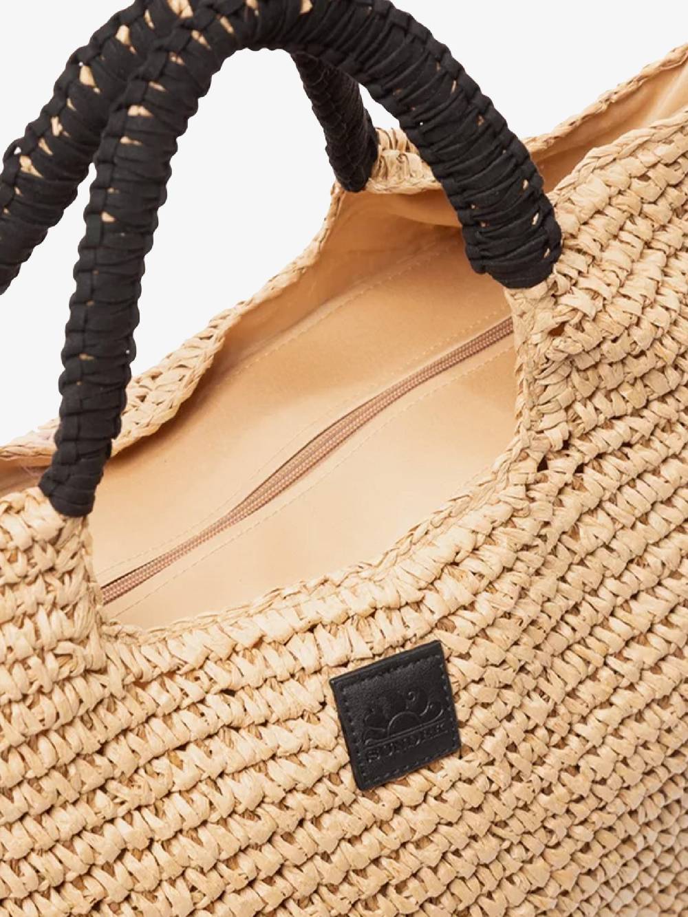 SUNDEK Borsa a mano Big Straw donna in paglia beige Offerta speciale della fabbrica