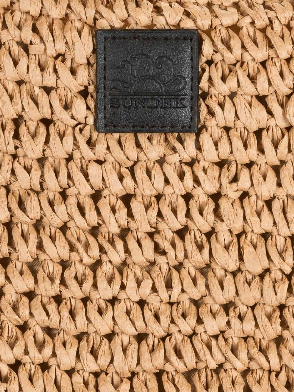 SUNDEK Borsa a mano Big Straw donna in paglia beige Offerta speciale della fabbrica
