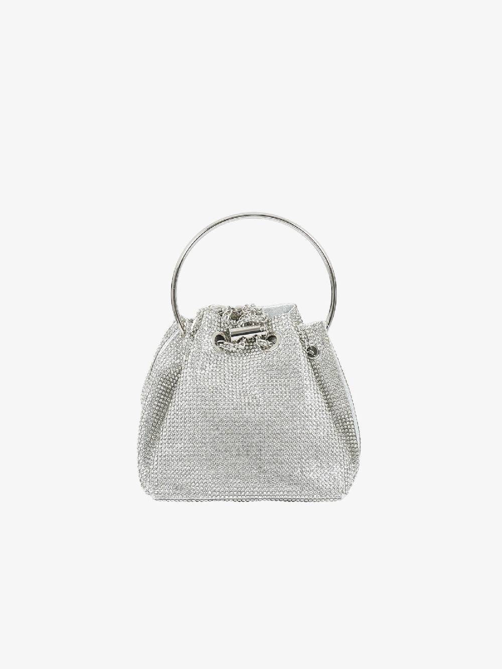 EXE' Borsa a mano luxury strass CAO7-16 donna argento Trasporto libero internazionale