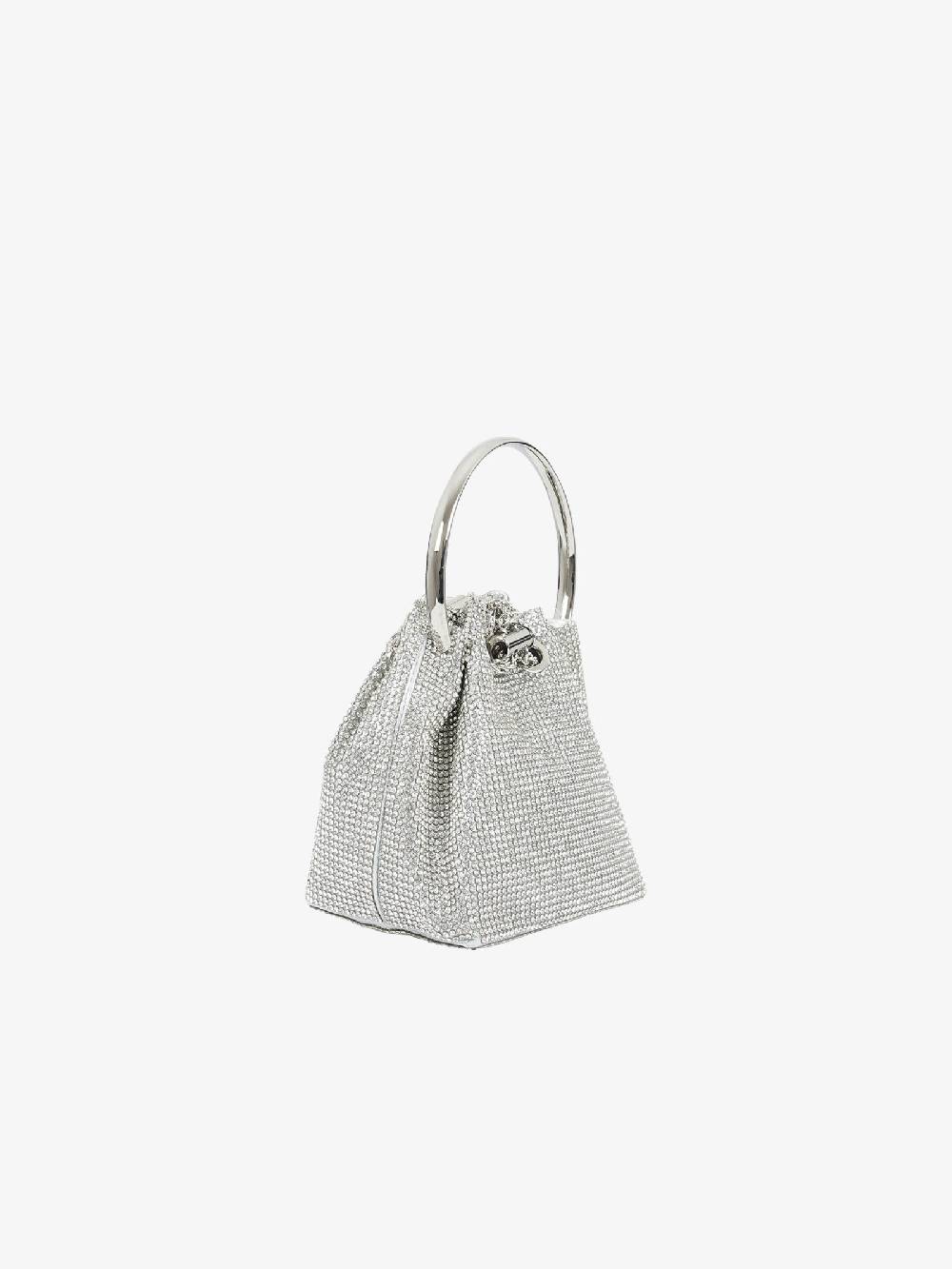 EXE' Borsa a mano luxury strass CAO7-16 donna argento Trasporto libero internazionale