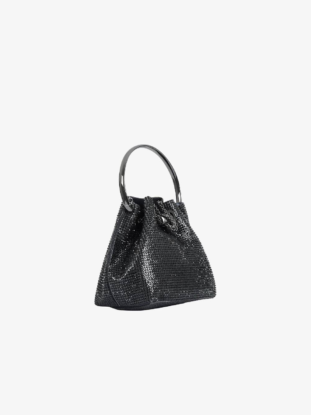EXE' Borsa a mano luxury strass CAO7-16 donna nero Officina