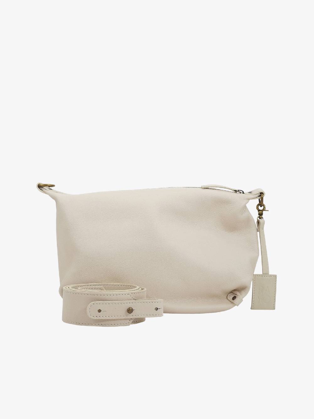 RARO Borsa a spalla MINI ASTRAPE donna pelle panna Qualità