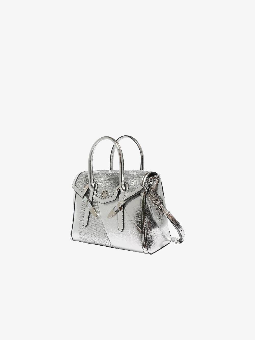 SECRET PON PON Borsa a spalla YALIS SPARKLINK MEDIUM donna argento Hotsell