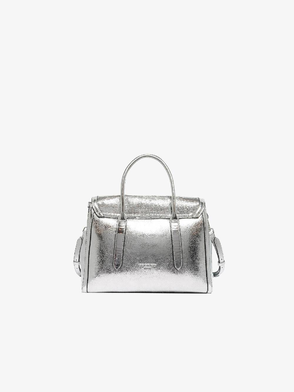 SECRET PON PON Borsa a spalla YALIS SPARKLINK MEDIUM donna argento Hotsell