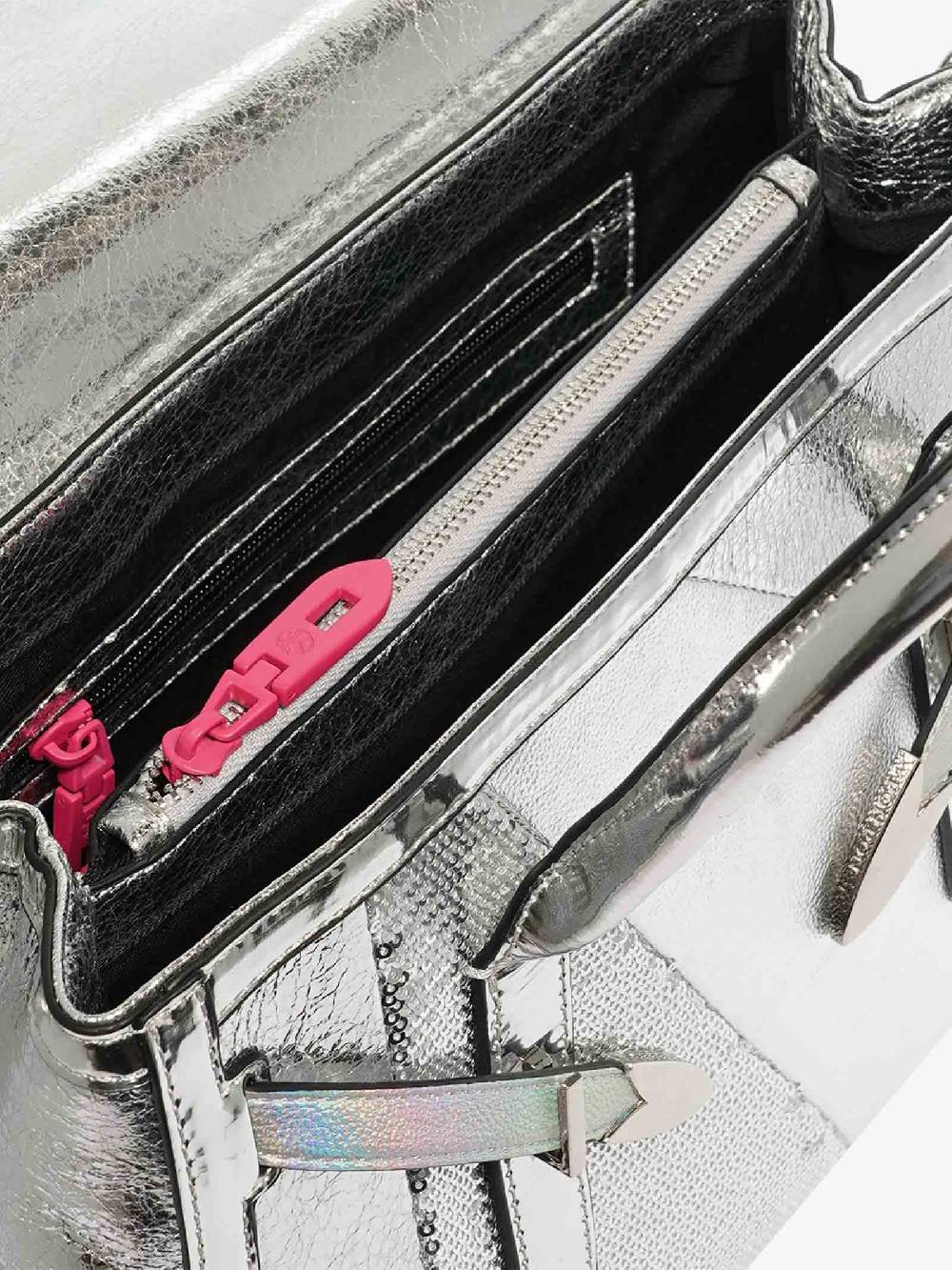 SECRET PON PON Borsa a spalla YALIS SPARKLINK MEDIUM donna argento Hotsell