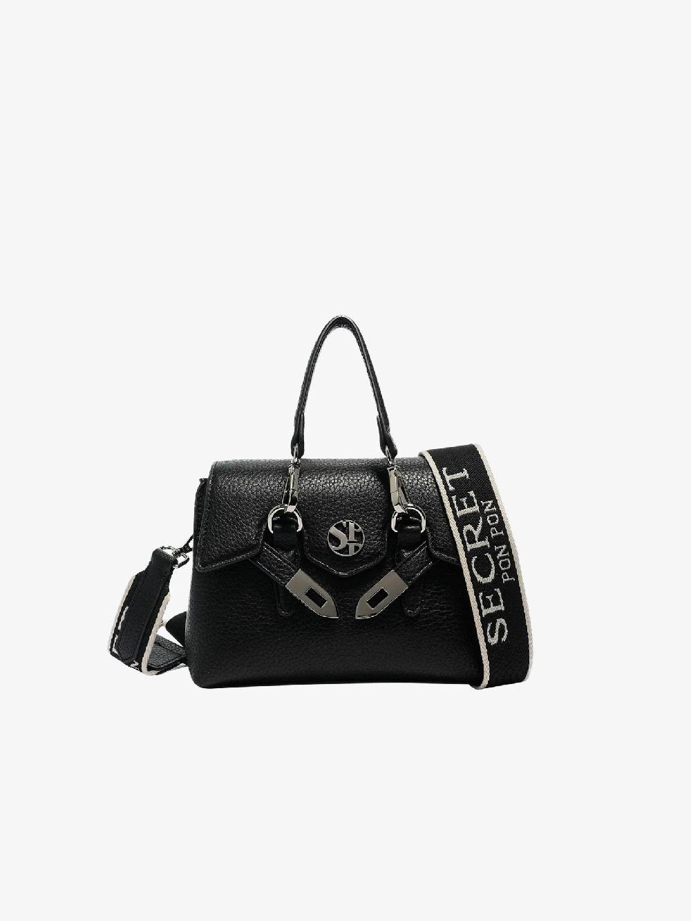 SECRET PON PON Borsa a spalla QUINY XSMALL donna nero Spedizione gratuita