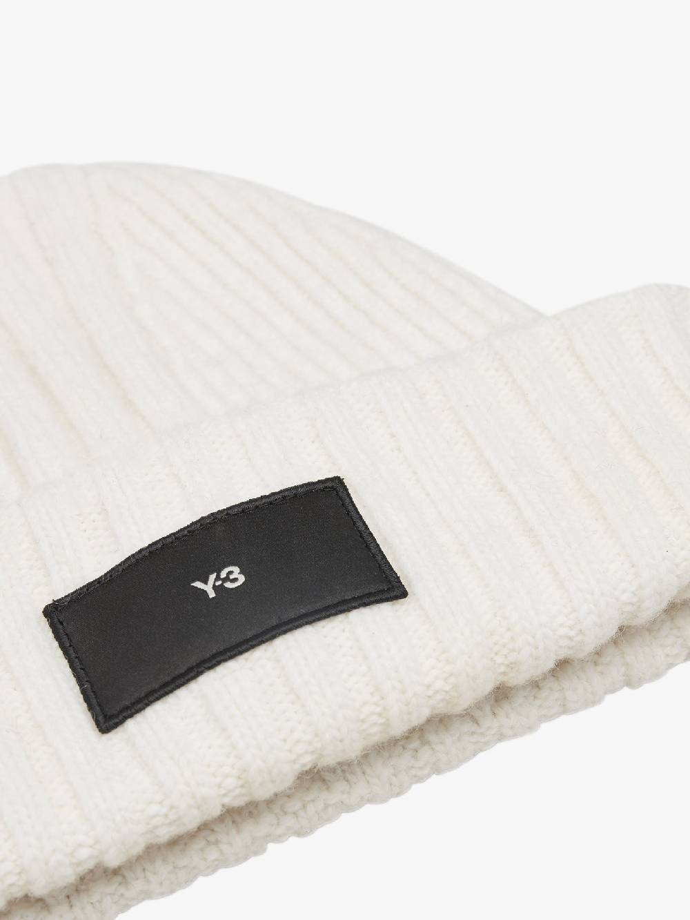 Y-3 Cappello beanie knit in lana talco/nero Super Saving Price