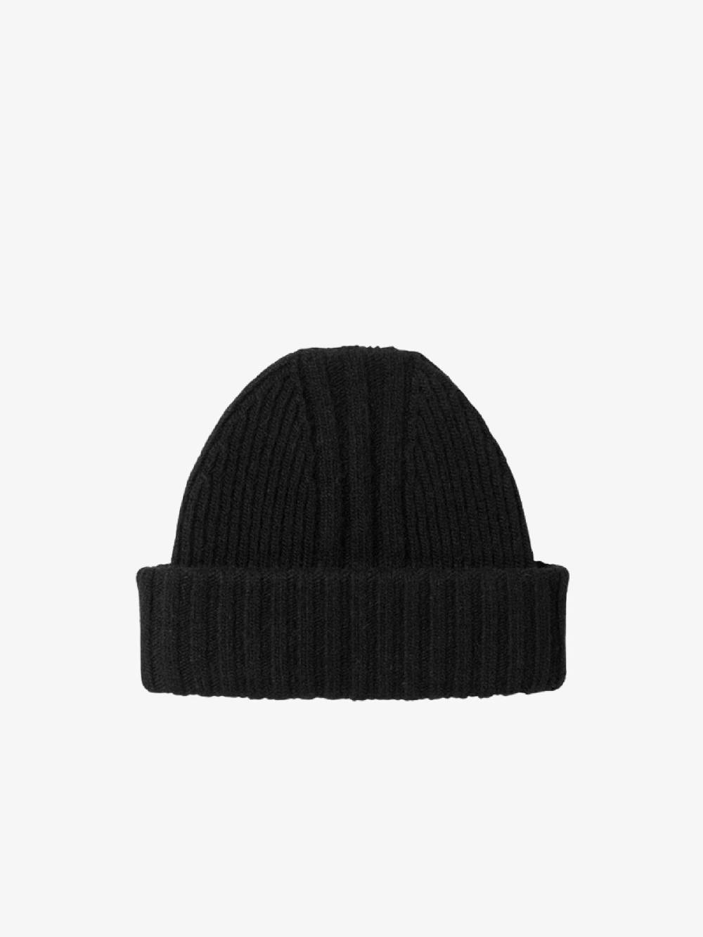 Y-3 Cappello Beanie uomo in lana nero con etichetta Latest stili