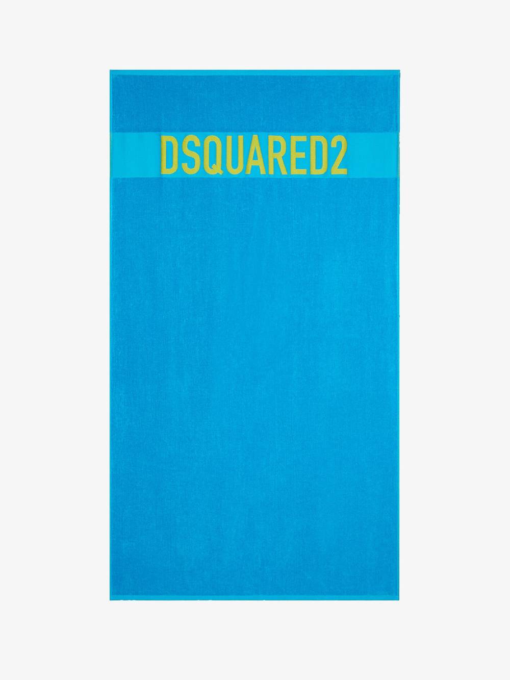 DSQUARED2 Telo da mare unisex in cotone azzurro con logo lettering a contrasto Fino al 60% di sconto
