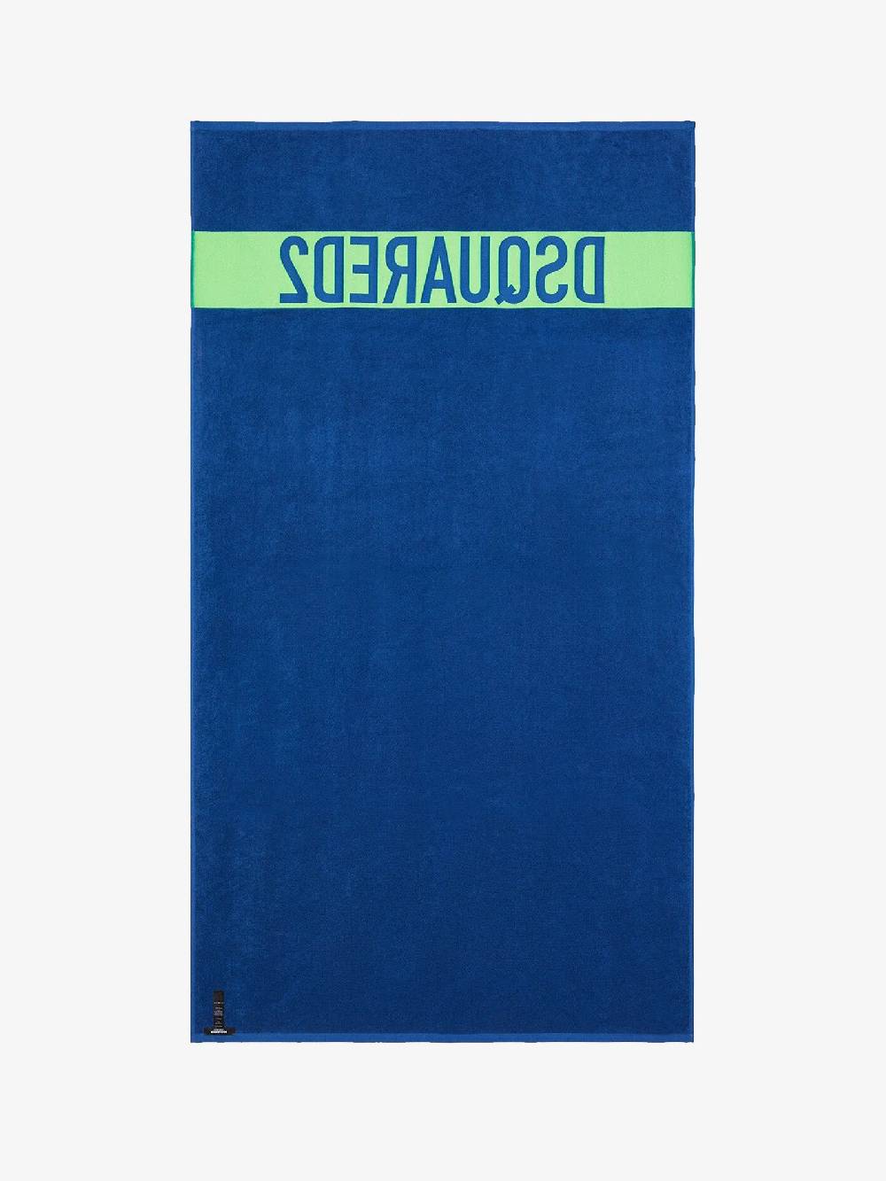 DSQUARED2 Telo da mare unisex in cotone blu con logo lettering a contrasto Fino al 65% di sconto