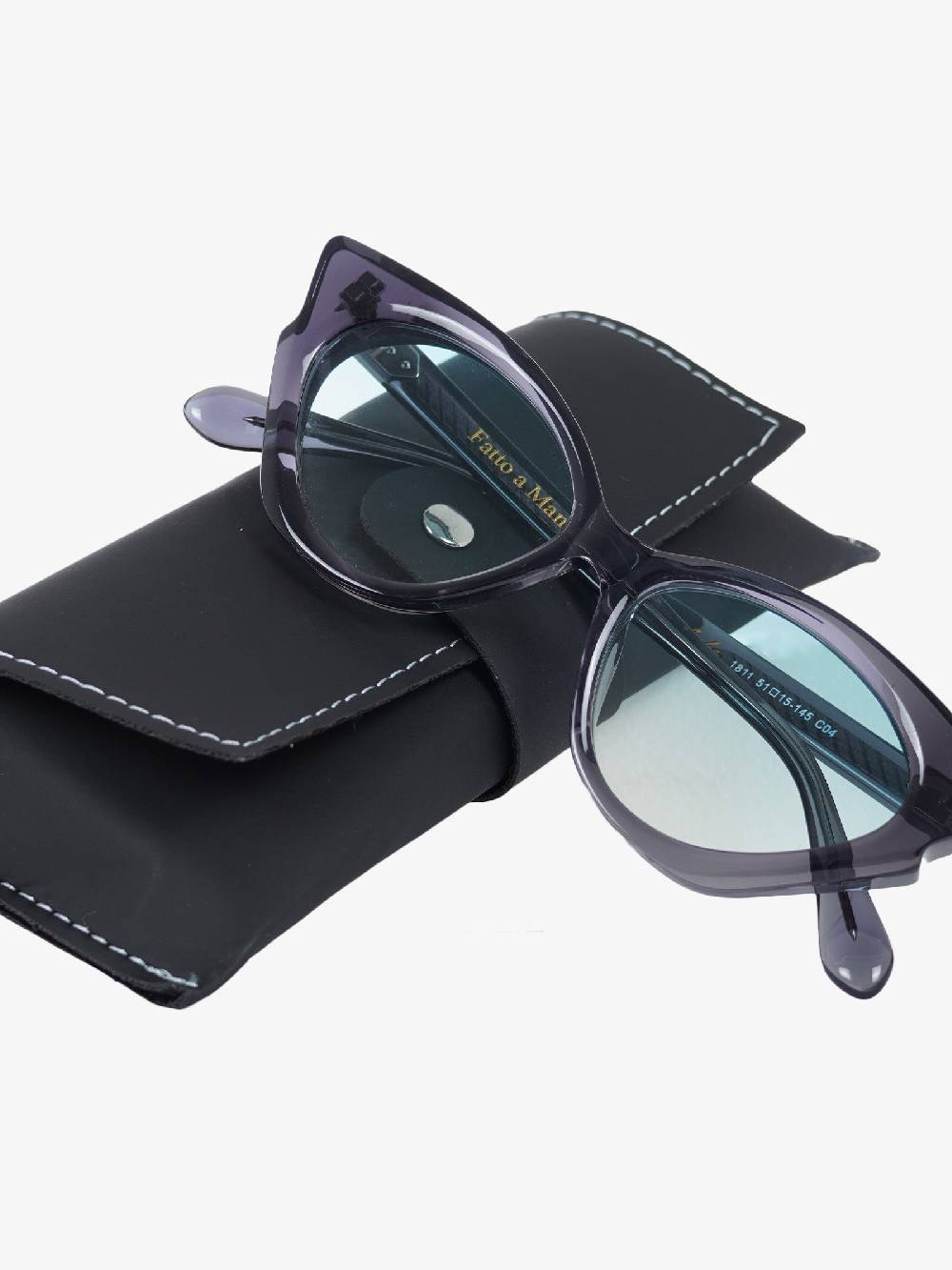 LABE Occhiali da sole in celluloide grigio con design unisex Super sconto