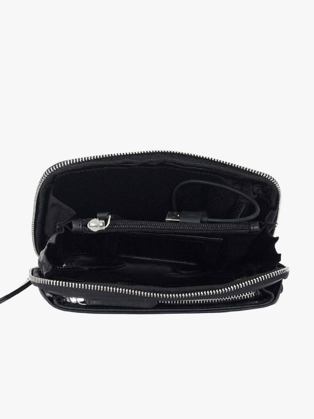 MOMO DESIGN Pochette MO-22BC uomo in saffiano nero In Vendita
