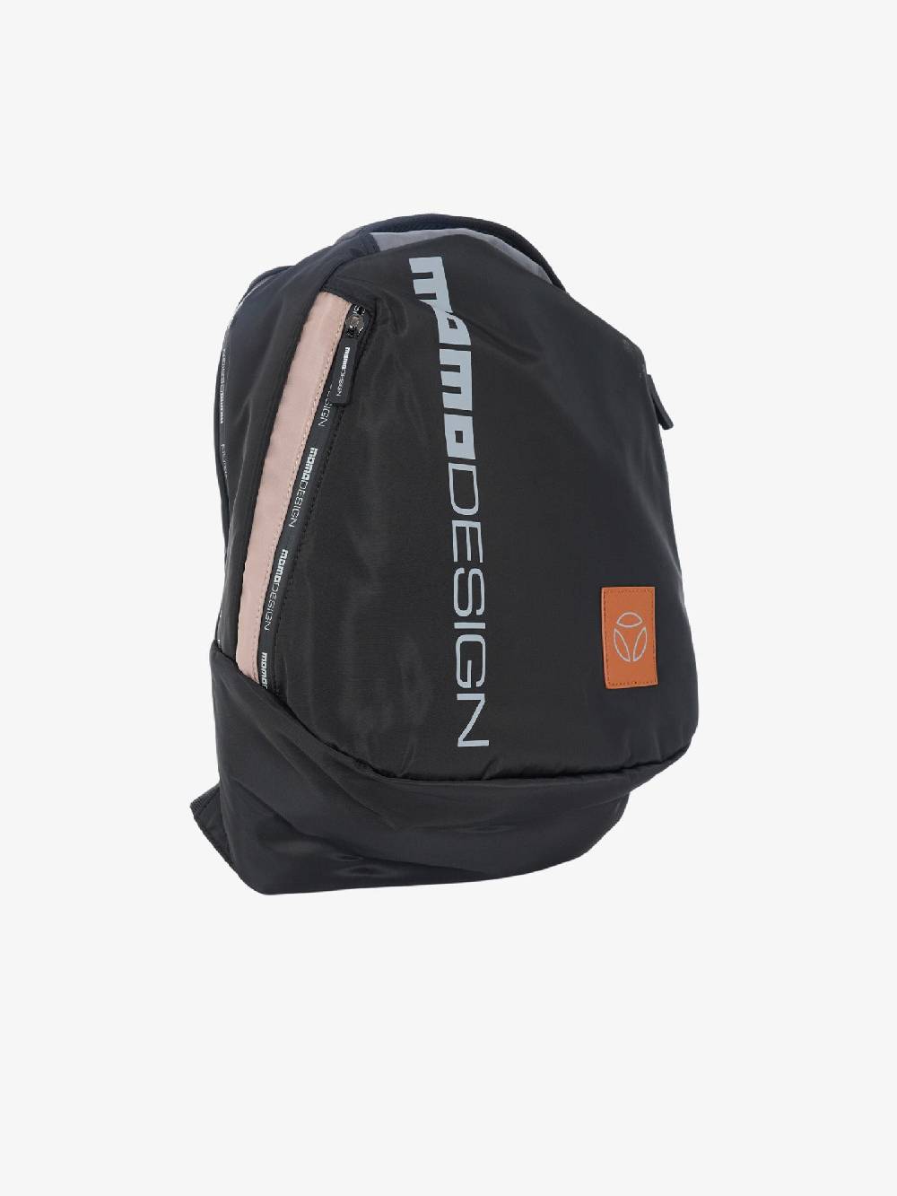 MOMO DESIGN Zaino MO-02IC ovale uomo in nylon nero scuro/cuoio In Saldo