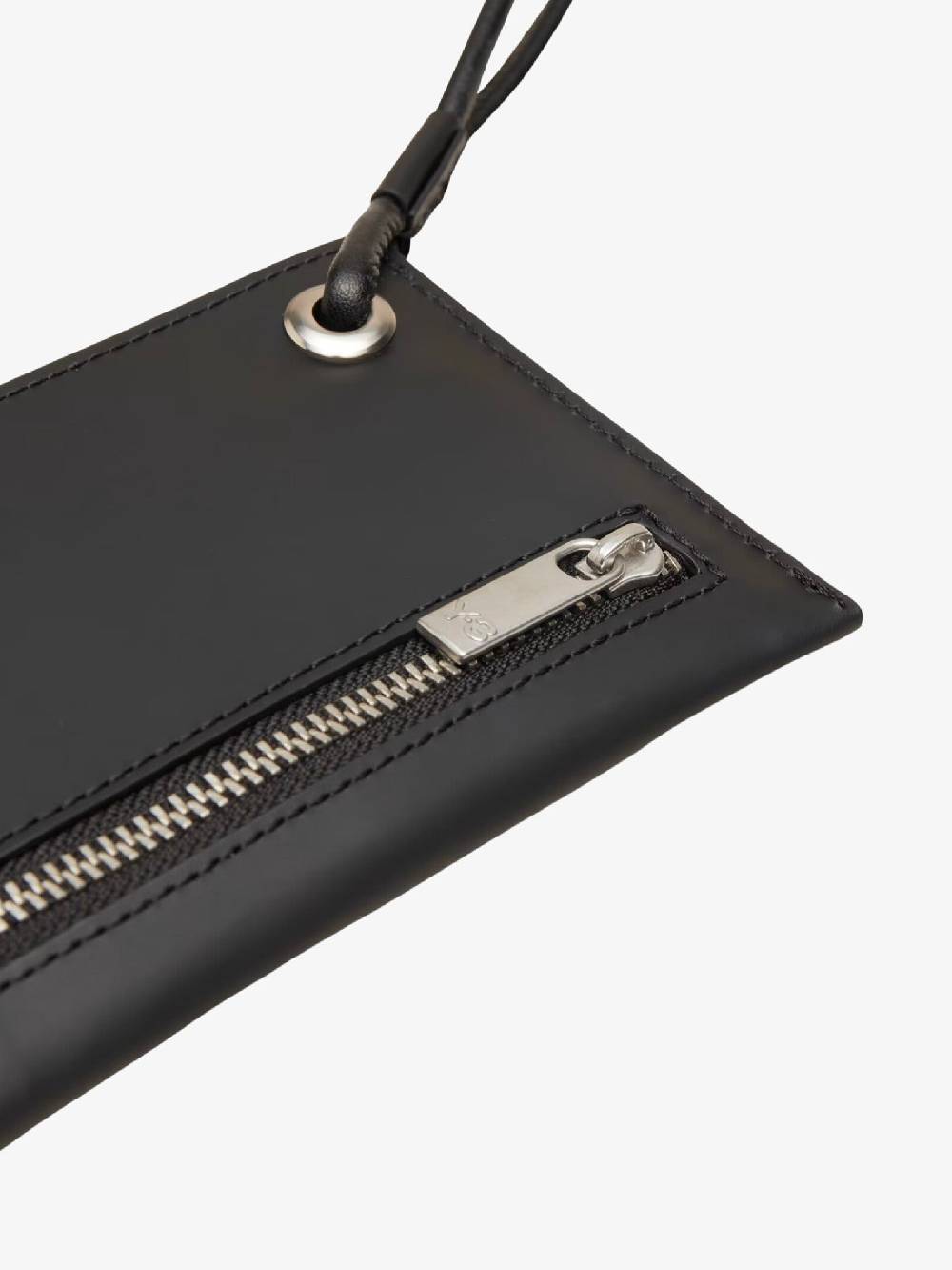 Y-3 Portafoglio IJ9891 in vera pelle nero Offerta esclusiva