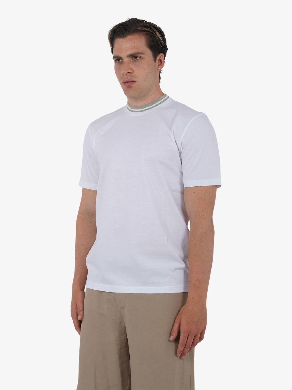 PRET A PORTER T-shirt girocollo M9M2722 uomo cotone bianco Fino al 65% di sconto