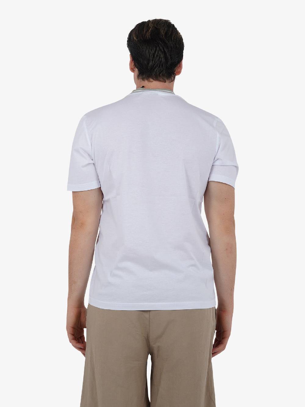 PRET A PORTER T-shirt girocollo M9M2722 uomo cotone bianco Fino al 65% di sconto