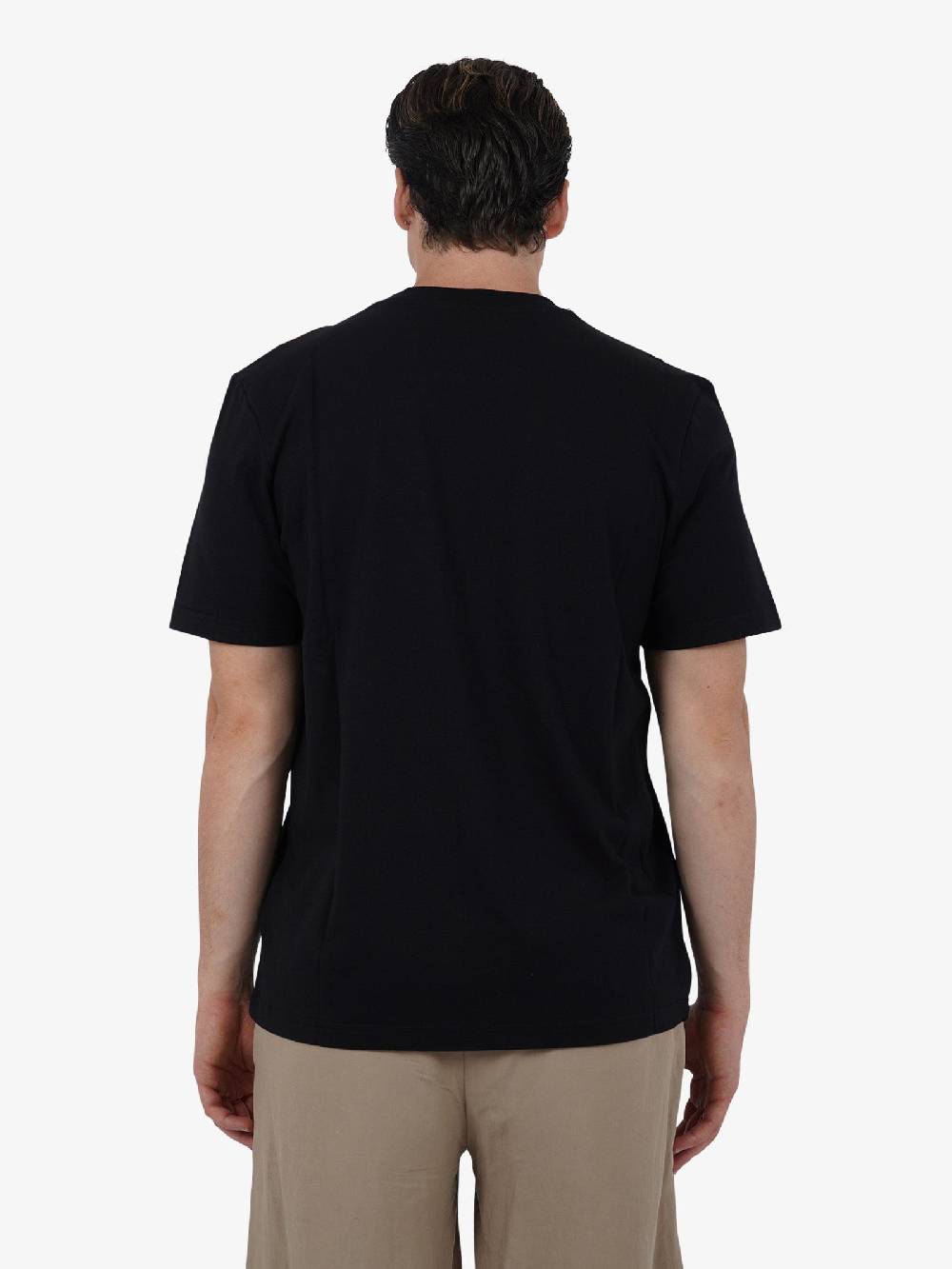 PRET A PORTER T-shirt con stampa sulla spalla M9M2699 uomo cotone nero Offerta speciale della fabbrica