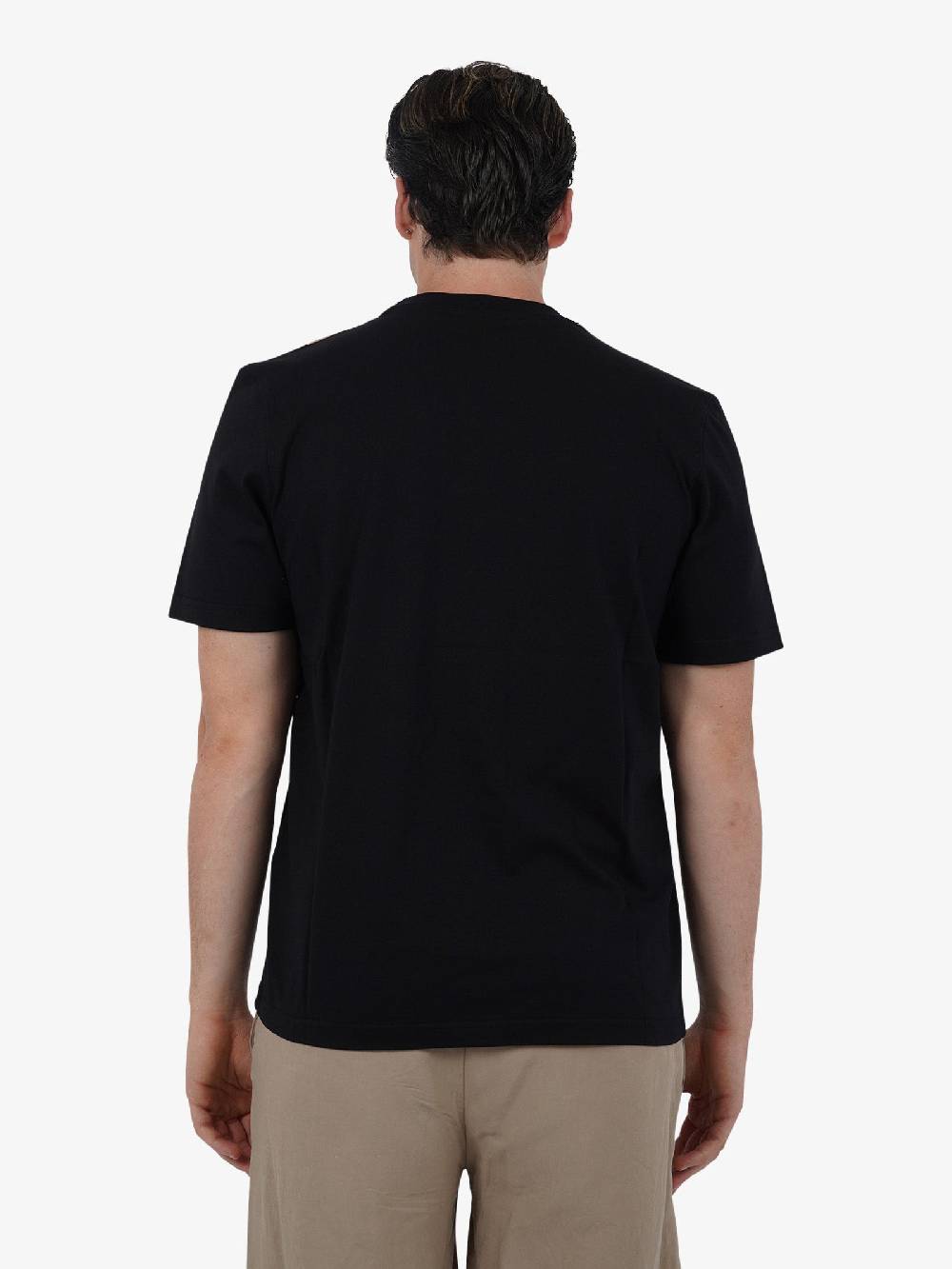 PRET A PORTER T-shirt con stampa sulla spalla M9M2699 uomo cotone nero Sostegno trimestrale