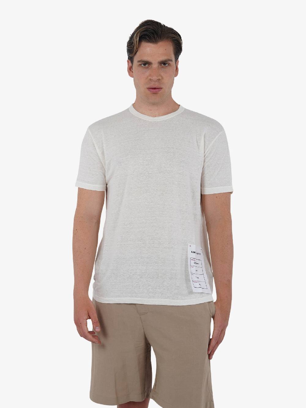 AMARANTO T-shirt B6B0008 uomo Lino panna Discount Store per i nuovi prodotti