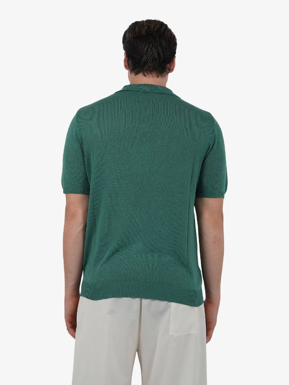 WHITE OVER Polo a 3 bottoni PO/001 uomo viscosa verde Enormi sconti