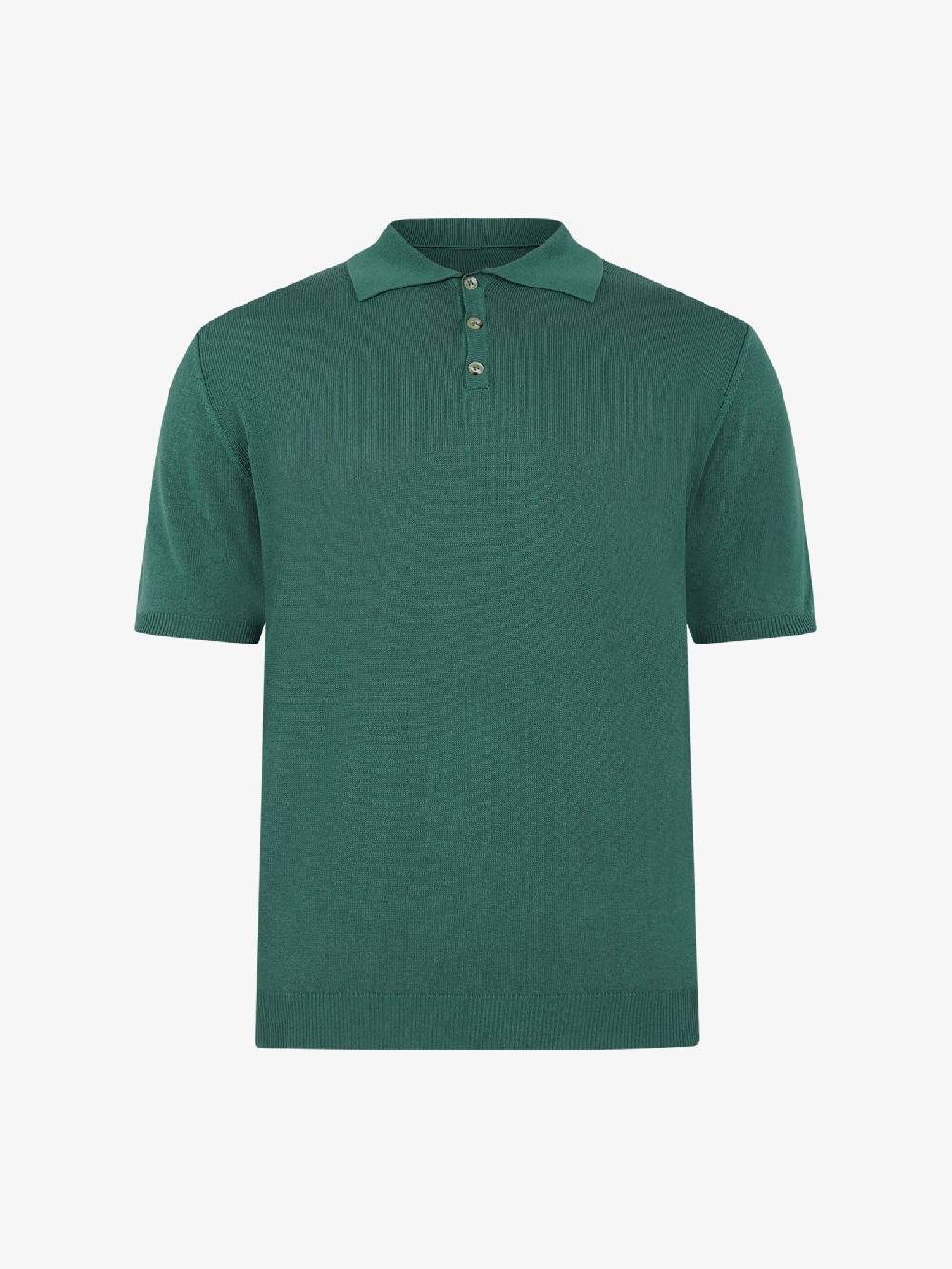 WHITE OVER Polo a 3 bottoni PO/001 uomo viscosa verde Enormi sconti