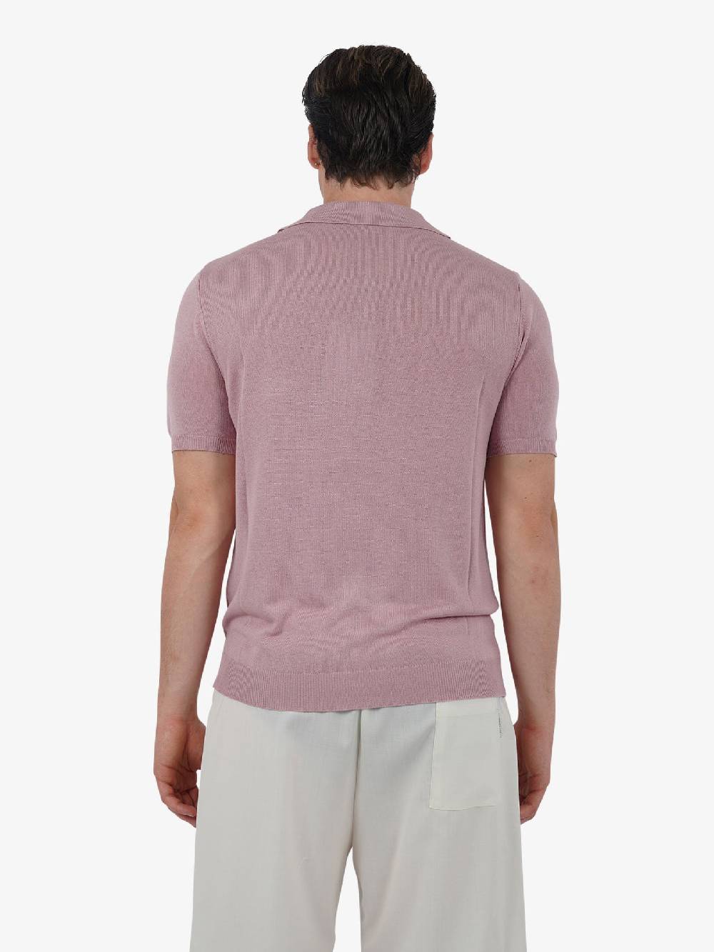 WHITE OVER Polo a 3 bottoni PO/001 uomo viscosa rosa 50% di sconto con spedizione gratuita