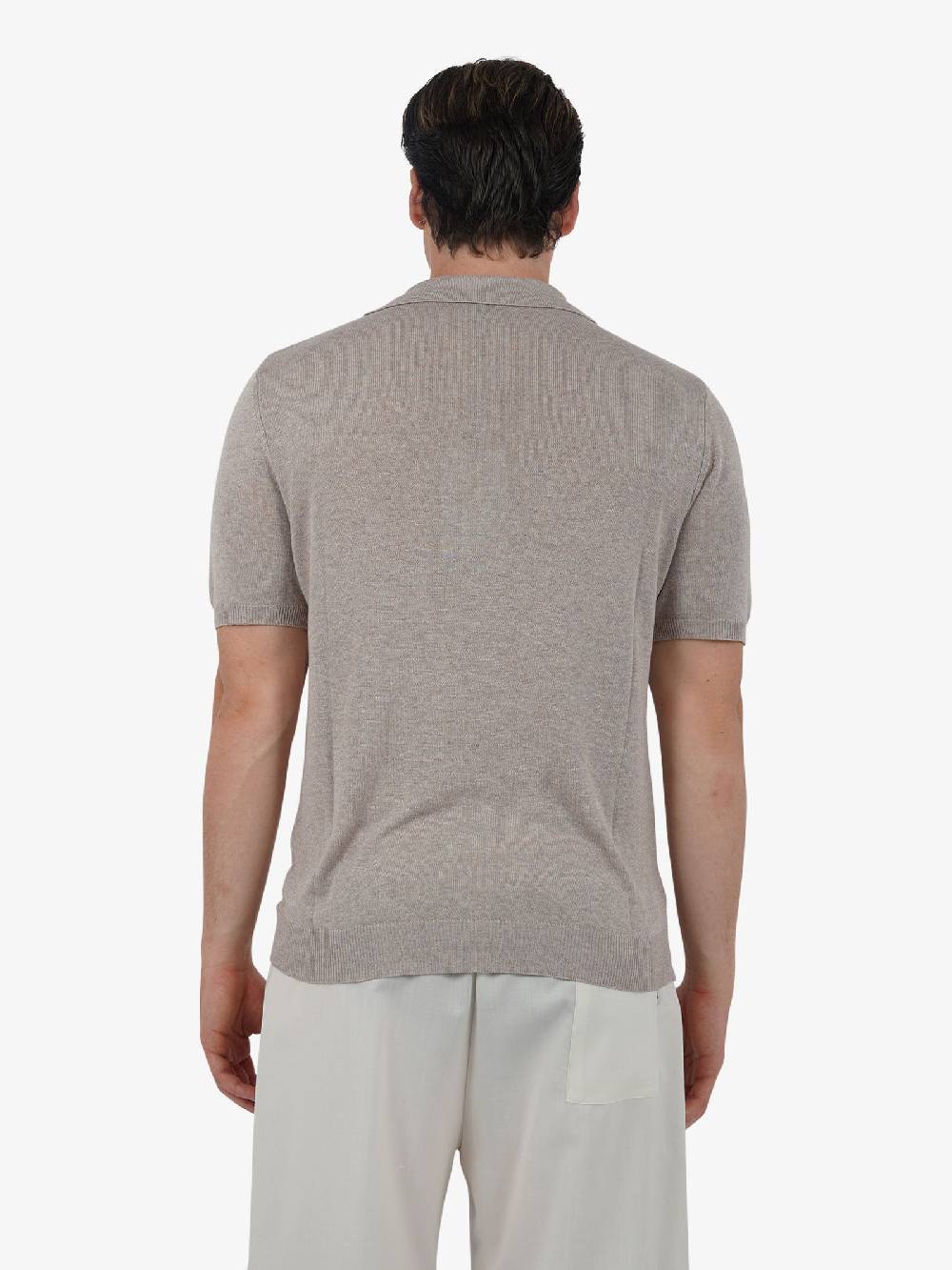 WHITE OVER Polo a 3 bottoni PO/001 uomo viscosa beige Trasporto libero internazionale