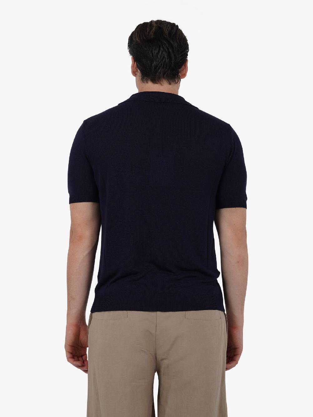 WHITE OVER Polo a 3 bottoni PO/001 uomo viscosa blu Officina