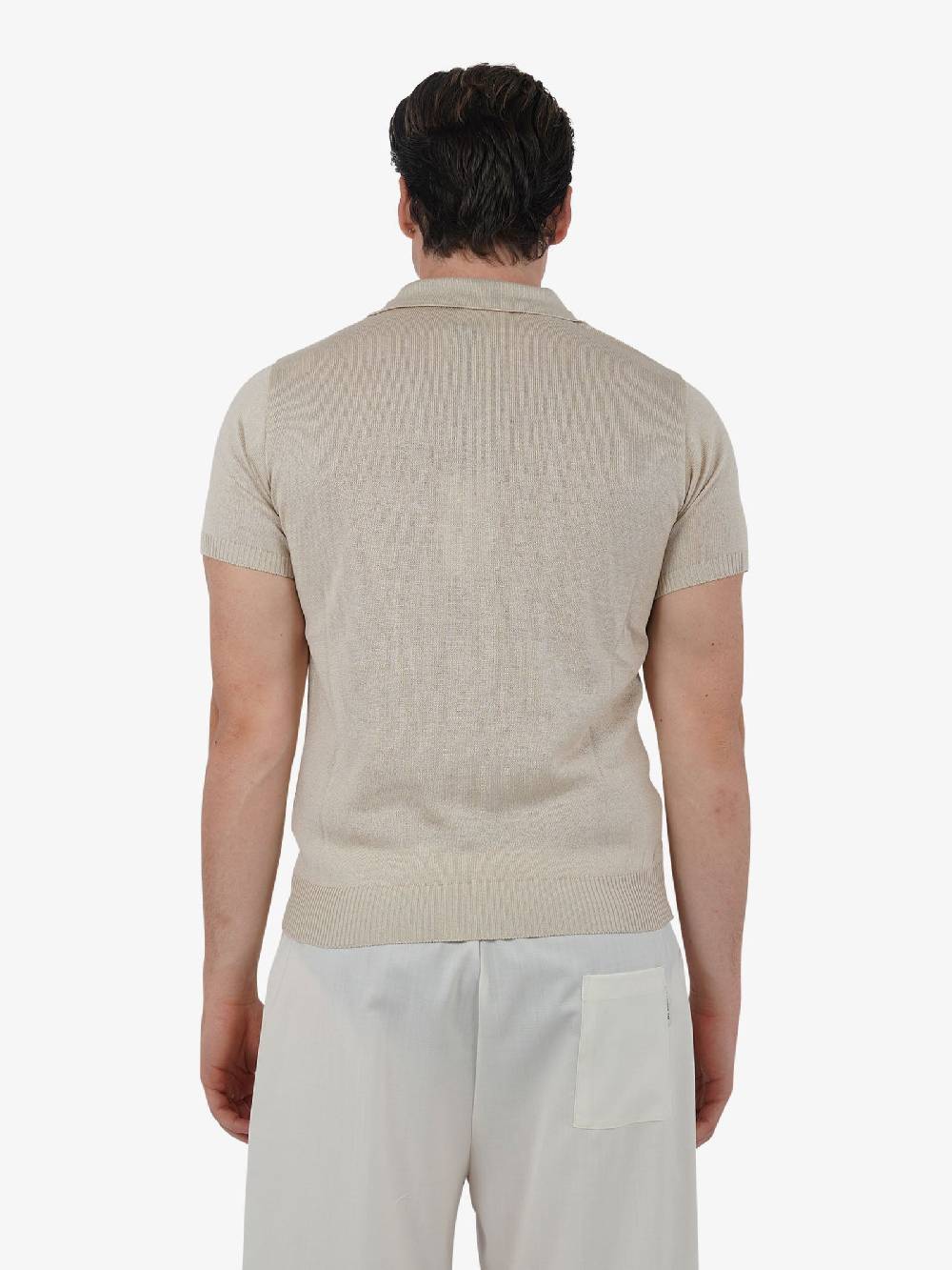 PRET A PORTER Polo a 3 bottoni M9M2756 uomo cotone beige Esporta salva
