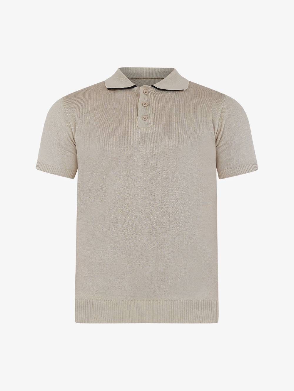 PRET A PORTER Polo a 3 bottoni M9M2756 uomo cotone beige Esporta salva