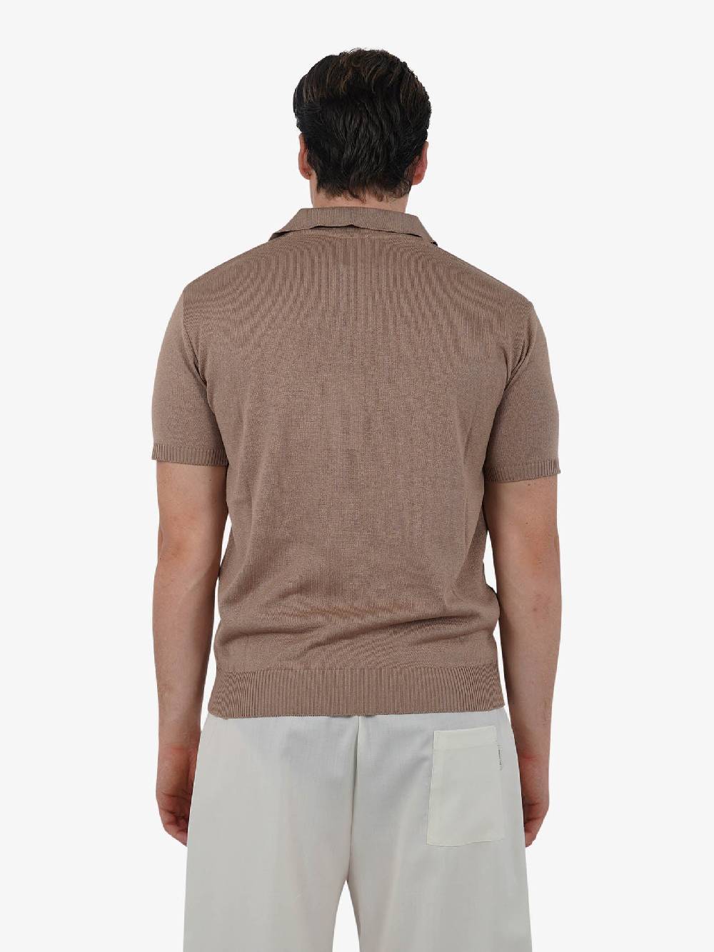 PRET A PORTER Polo a 3 bottoni M9M2756 uomo cotone marrone In vendita