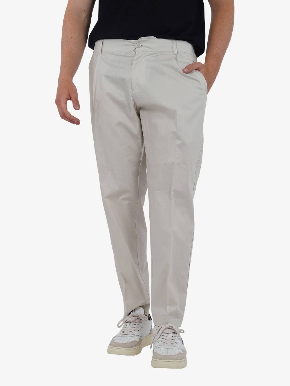 YES LONDON Pantalone con bottone XP3223 uomo lana panna Sconti questo mese