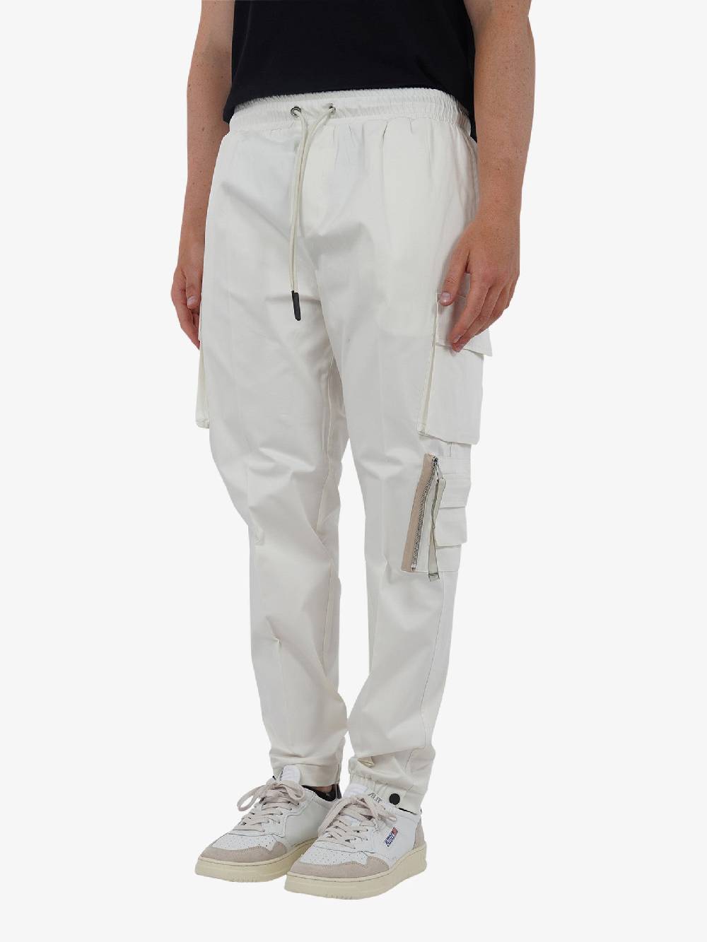 PRET A PORTER Pantalone con coulisse M9P4331 uomo cotone bianco Italia