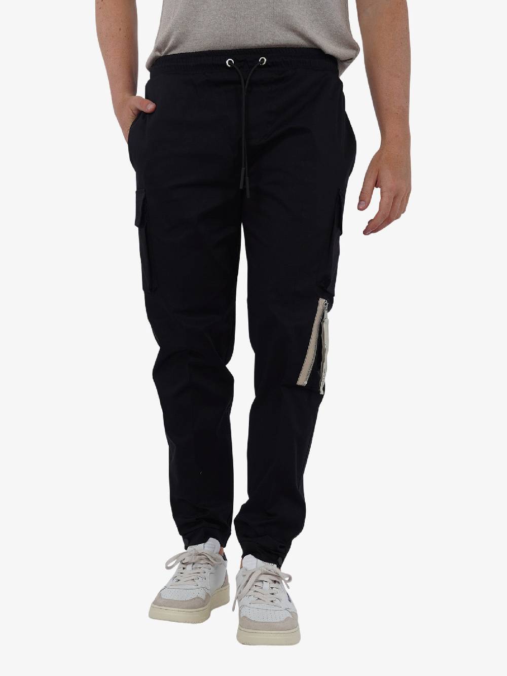 PRET A PORTER Pantalone con coulisse M9P4331 uomo cotone nero In Linea