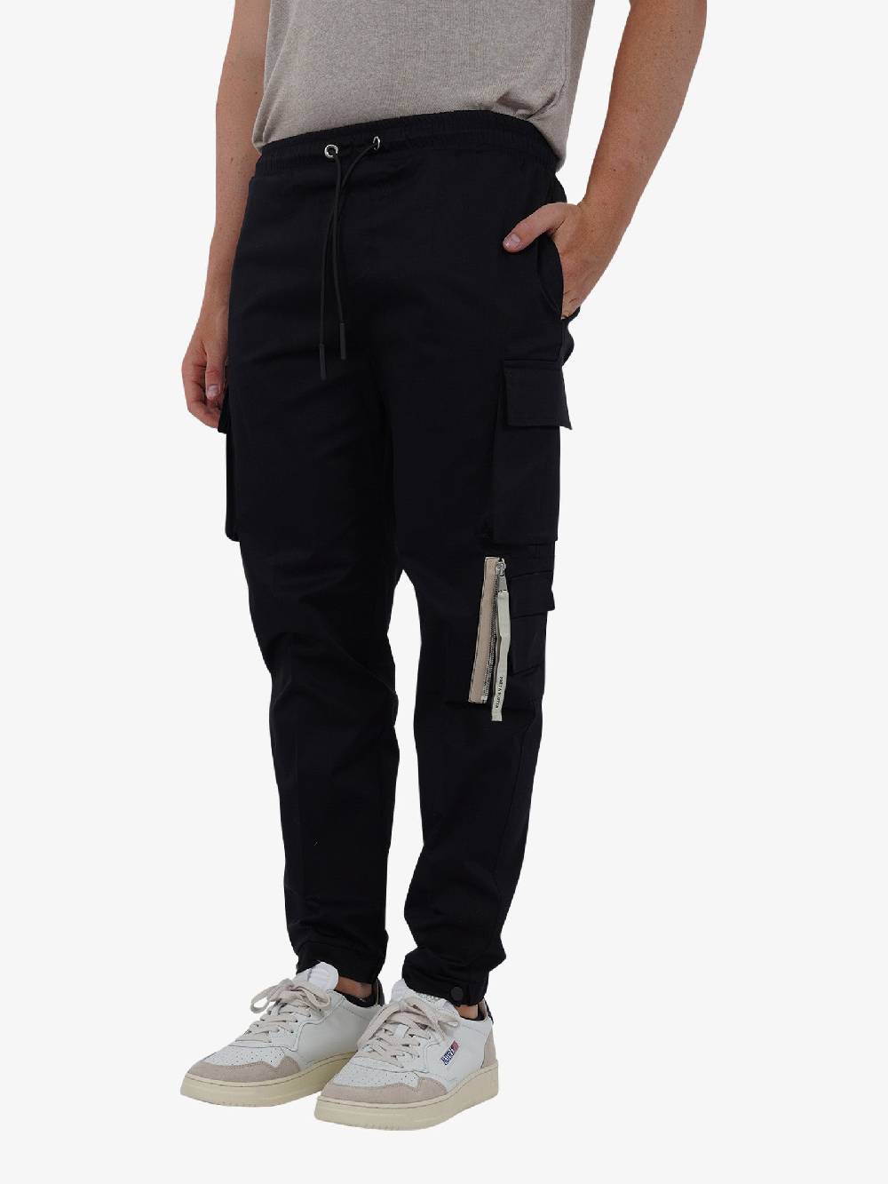 PRET A PORTER Pantalone con coulisse M9P4331 uomo cotone nero In Linea