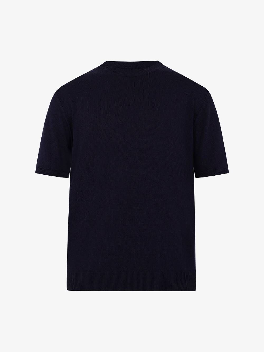 WHITE OVER Maglia regular girocollo ML/001 uomo viscosa blu Qualità