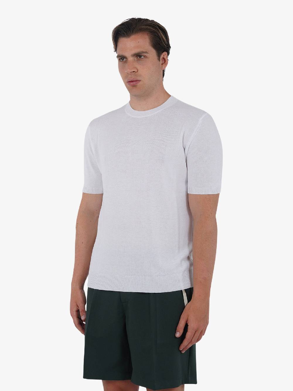 WHITE OVER Maglia regular girocollo ML/001 uomo viscosa bianco Vendita