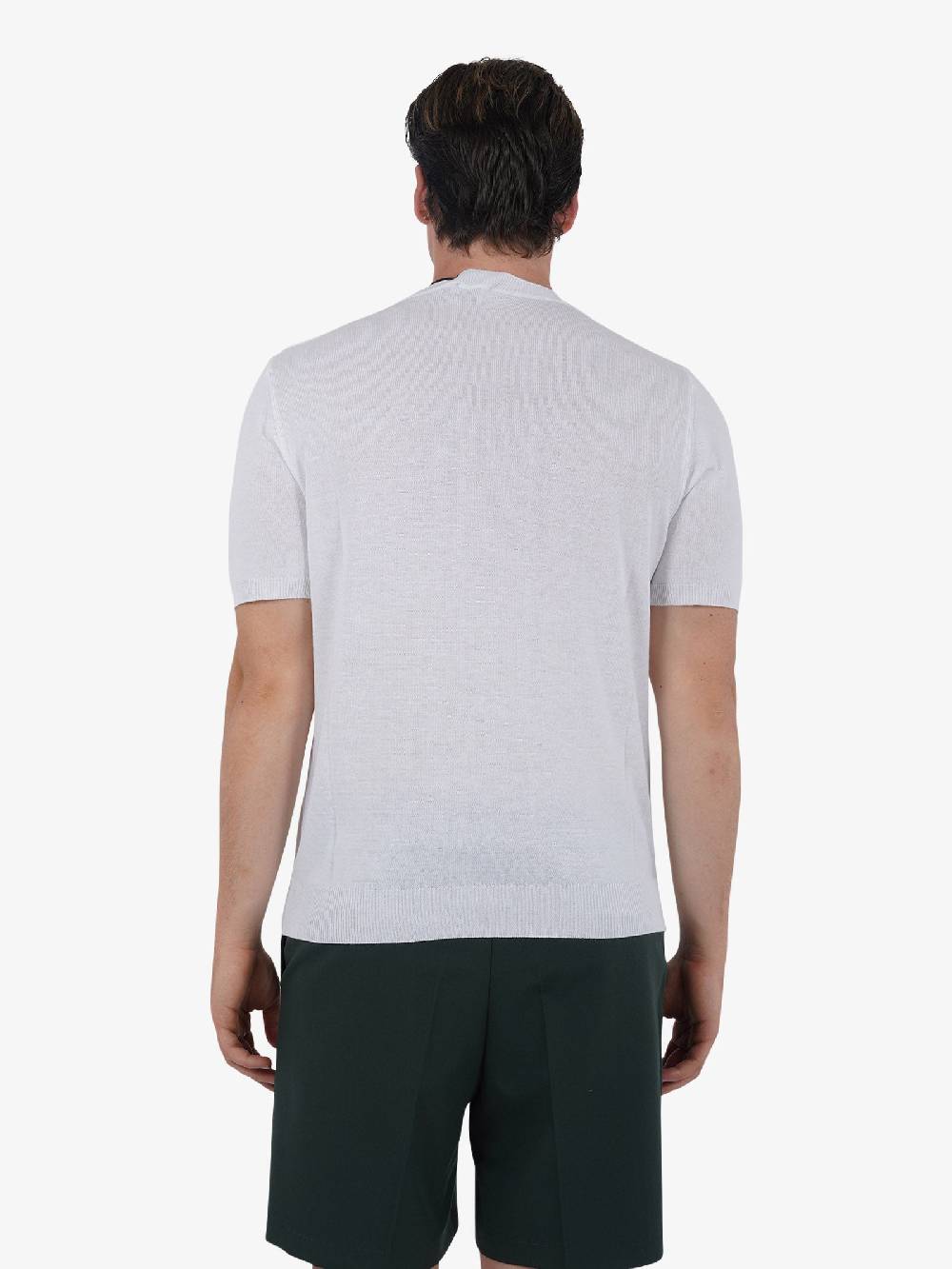 WHITE OVER Maglia regular girocollo ML/001 uomo viscosa bianco Vendita