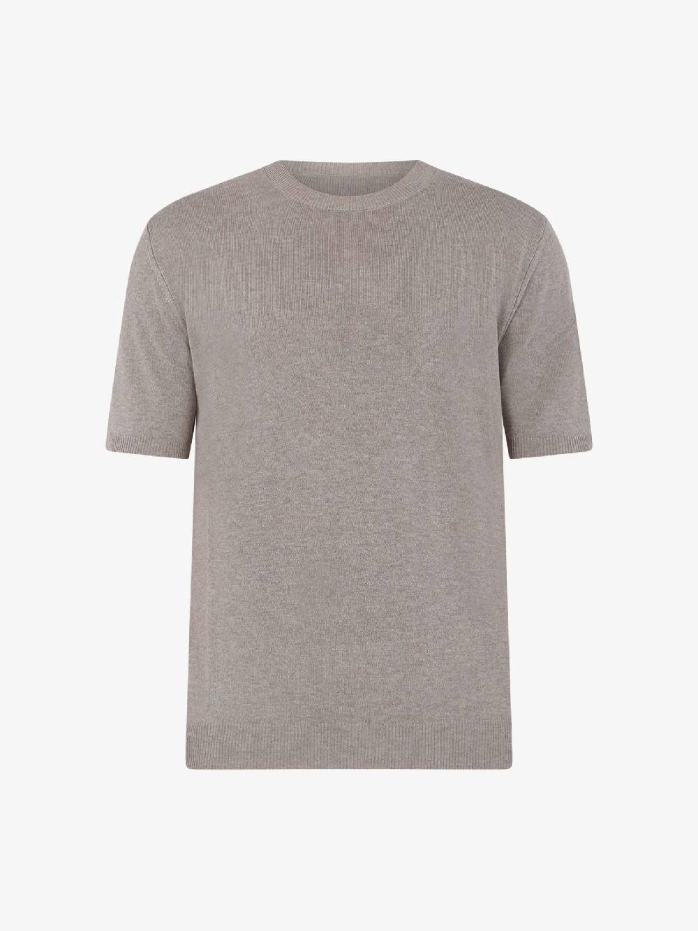 WHITE OVER Maglia regular girocollo ML/001 uomo viscosa beige Spedizione Gratuita