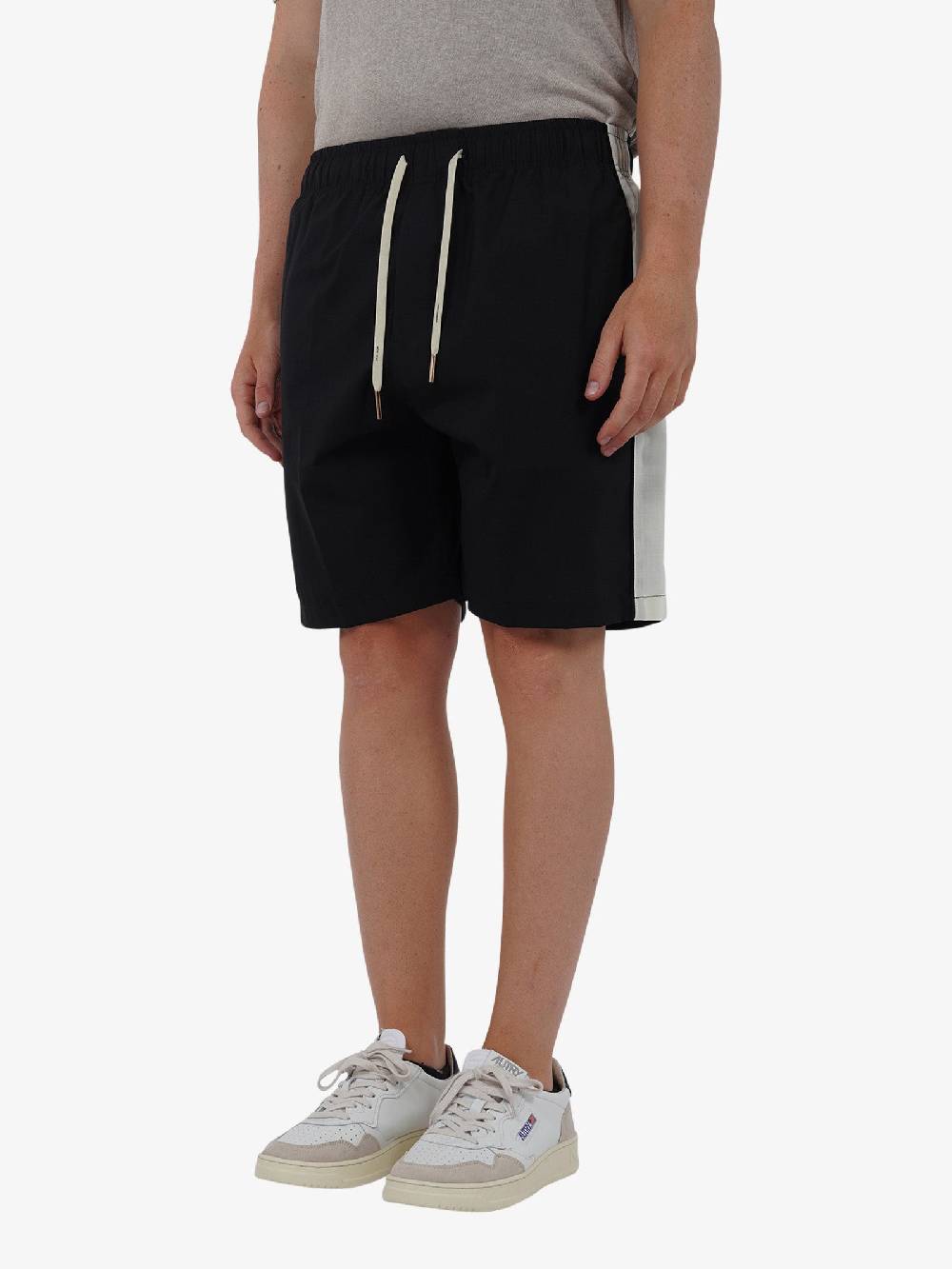 YES LONDON Bermuda con bande laterali XS4215 uomo lana nero Promozione Limitata
