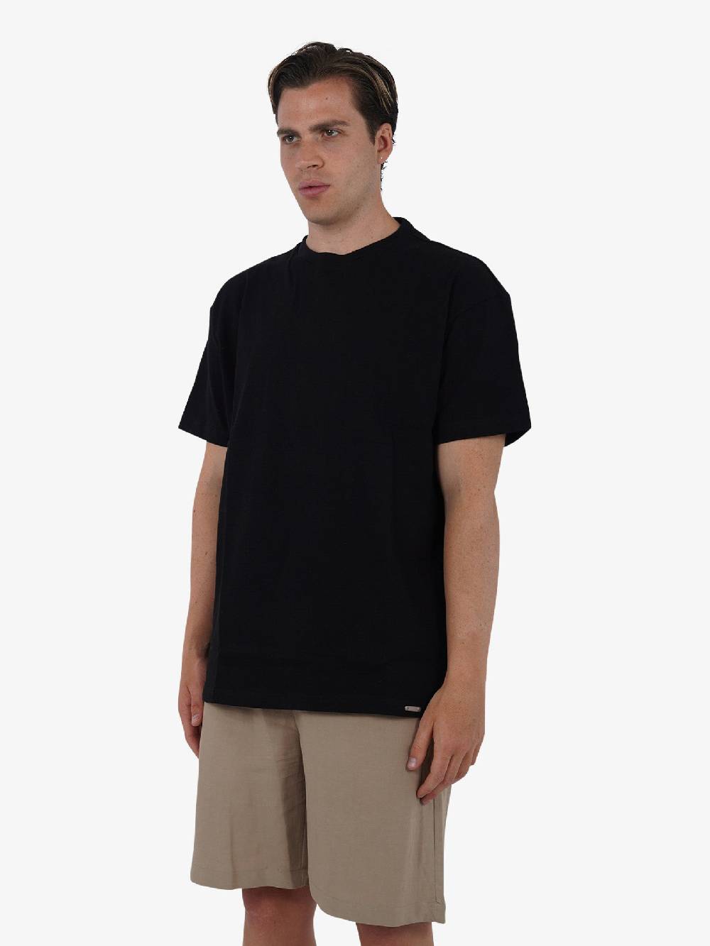STATE OF ORDER T-shirt con etichetta logo SO1TSS240004 uomo cotone nero Sottocosto