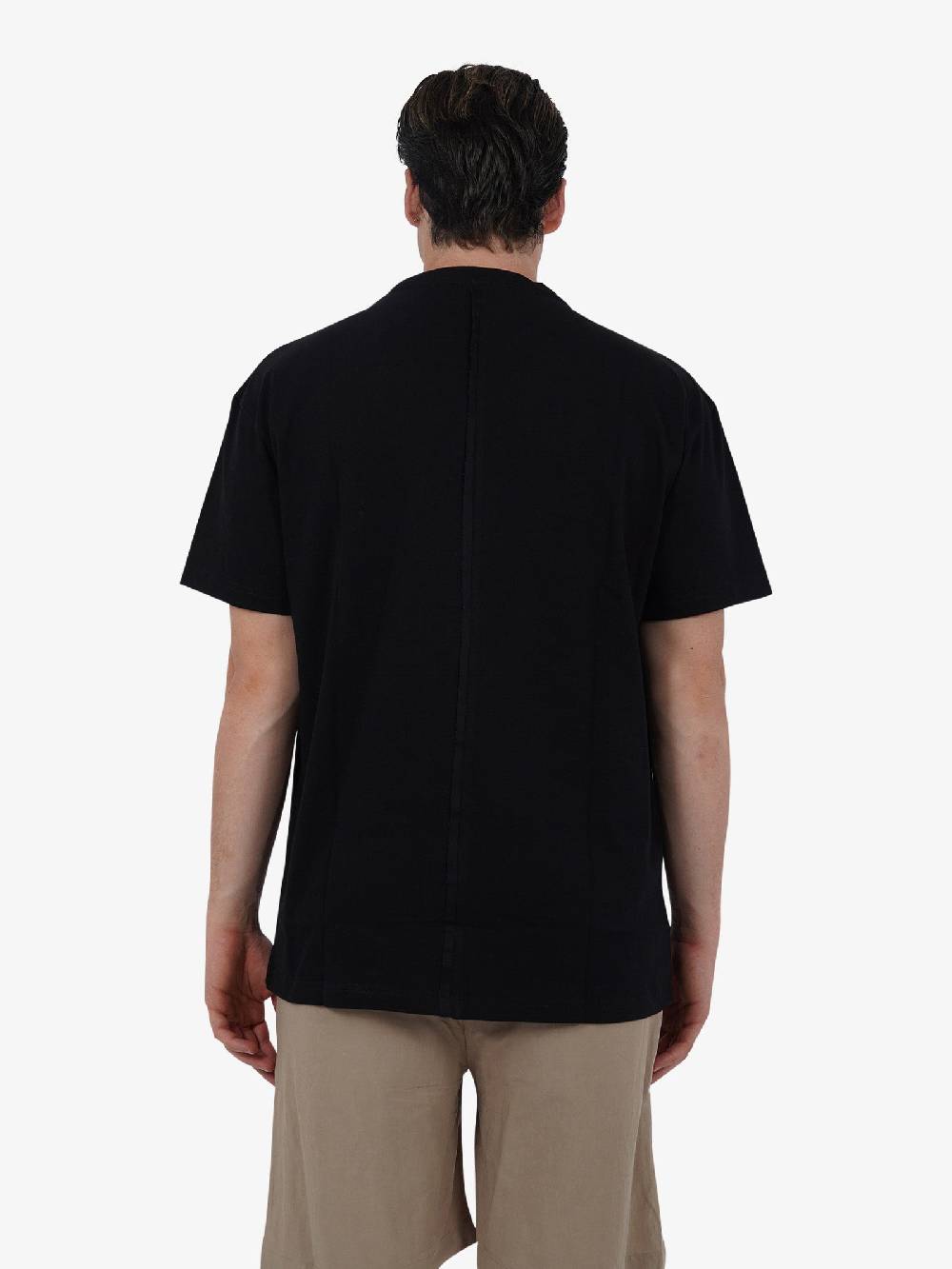 STATE OF ORDER T-shirt con etichetta logo SO1TSS240004 uomo cotone nero Sottocosto