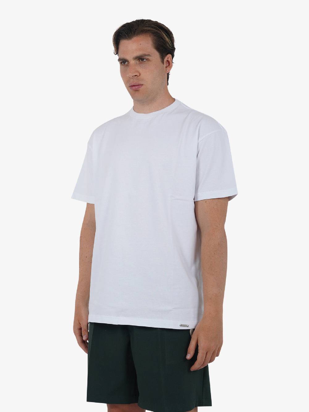 STATE OF ORDER T-shirt con etichetta logo SO1TSS240004 uomo cotone bianco Convenienza