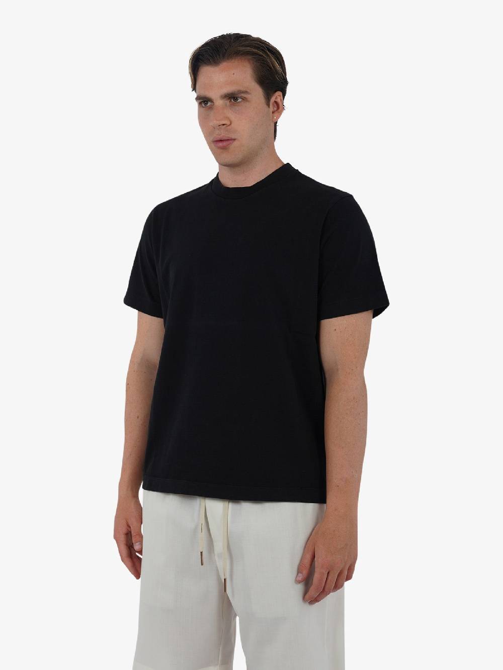 GRIFONI T-shirt basic con logo GQ180036/55 uomo cotone nero Novità