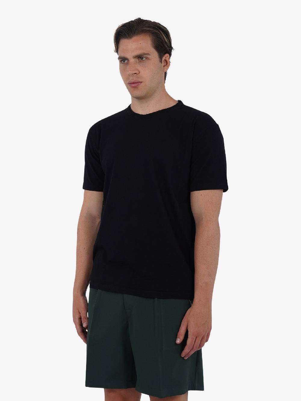 GRIFONI T-shirt basic con logo mini GQ180001/54 uomo cotone nero Presa