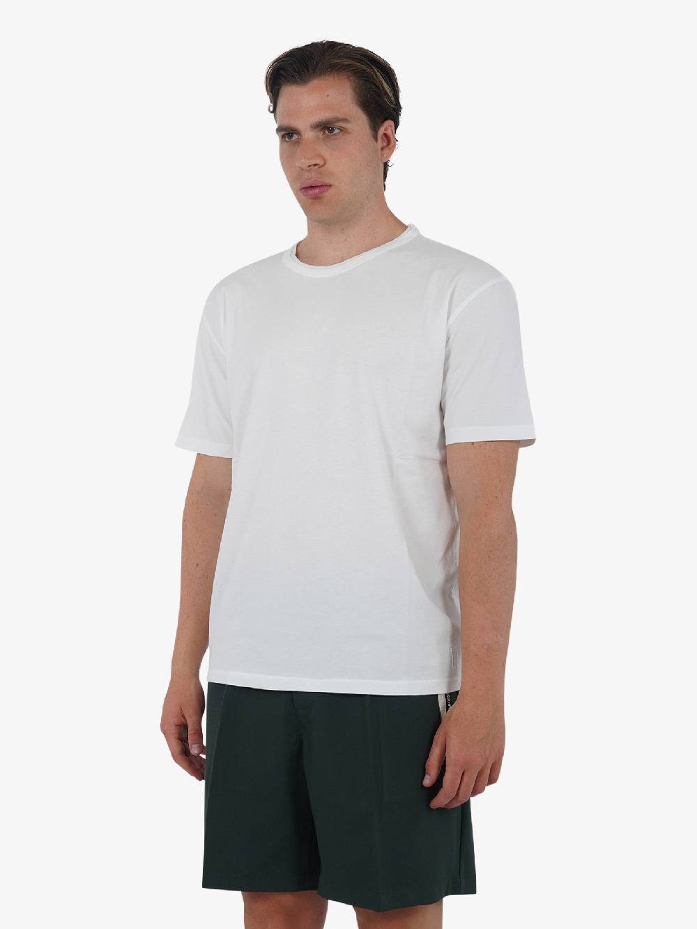 GRIFONI T-shirt basic con logo mini GQ180001/54 uomo cotone bianco Sconto