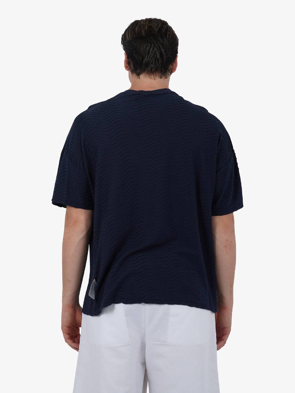 C93 T-shirt effetto onda 6067C483 uomo cotone nero Offerta