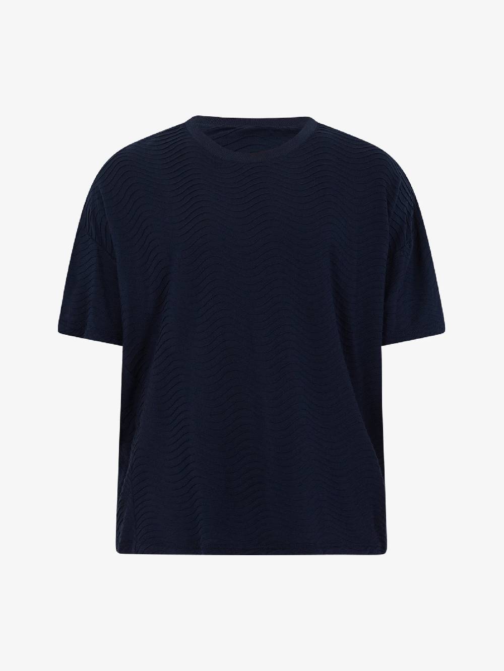 C93 T-shirt effetto onda 6067C483 uomo cotone nero Offerta