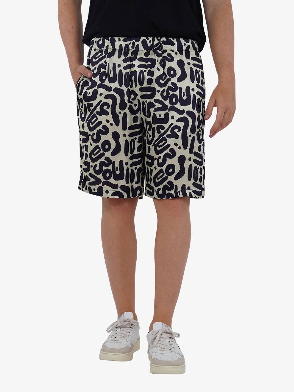 C93 Bermuda con stampa C93-2156C491 uomo viscosa blu In Saldo